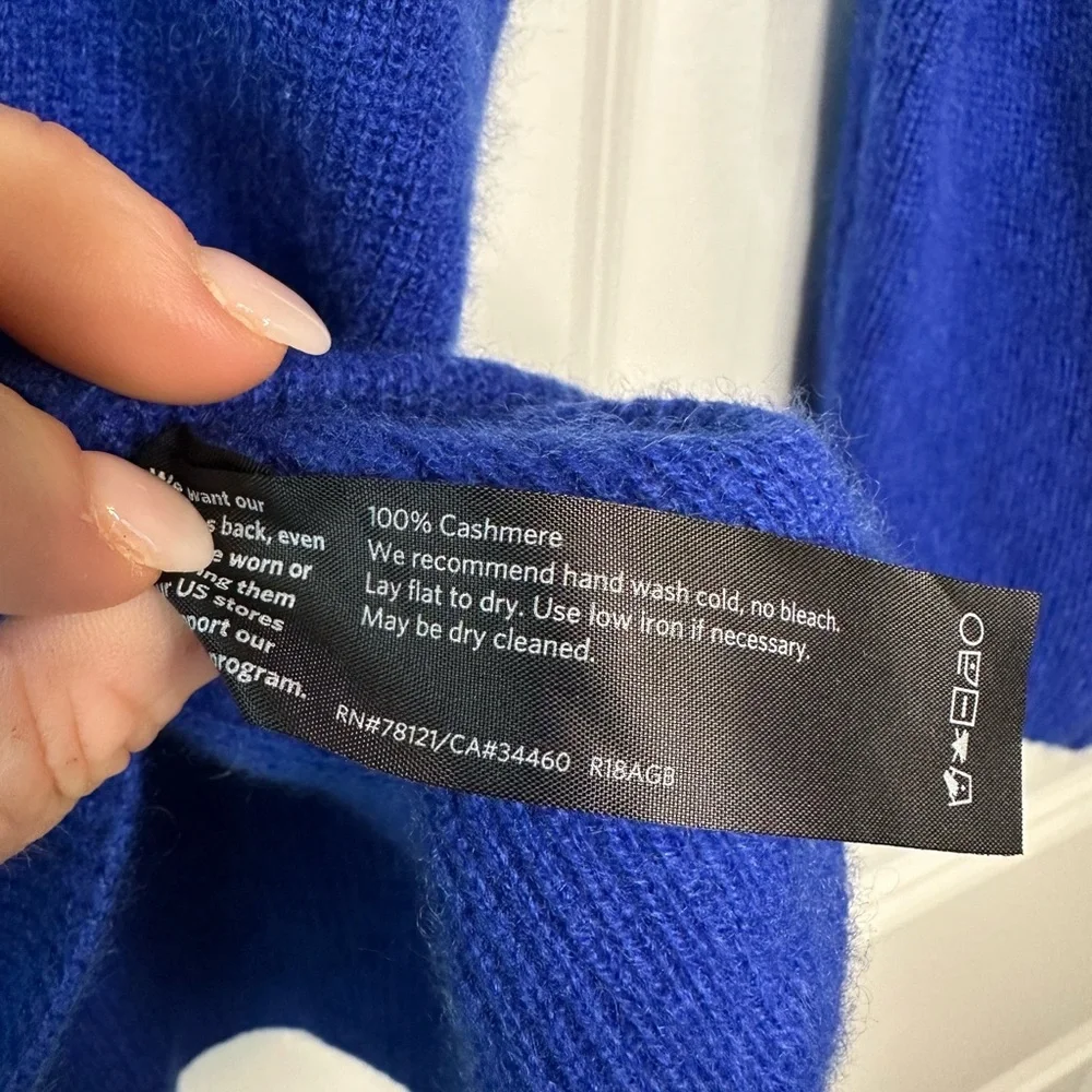 Eileen Fisher Cashmere Funnel-Neck Sweater Royal Blue (Size XS)